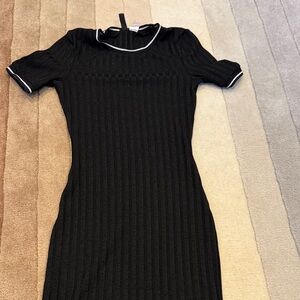 H&M Black Ribbed Mini Dress